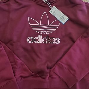 CLRDO Hoody, Adidas hoodie Size L, color burgundy